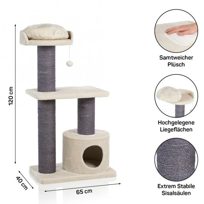 CanadianCat® Kratzbaum Maine Coon 120 - Beige 2 CanadianCat® Kratzbaum Maine Coon 120 - Beige – Bild 2