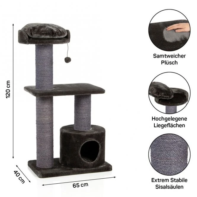 CanadianCat® Kratzbaum Maine Coon 120 - Grau 2 CanadianCat® Kratzbaum Maine Coon 120 - Grau – Bild 2